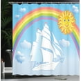 thumbnail image 4 of Ambesonne Cartoon Shower Curtain, Ship Rainbow, 69"Wx75"L, Multicolor, 4 of 5