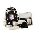 thumbnail image 1 of 5 mochilas escolares de moda para mujer con correas de hombro ajustables Negro, 1 of 9