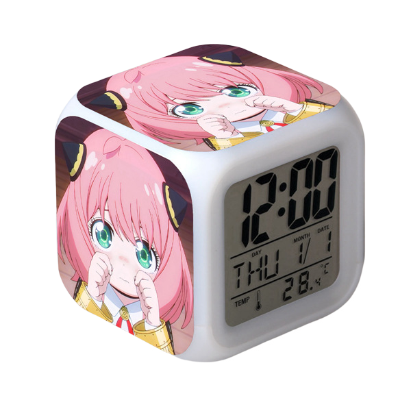 TIMPCV Wekity Anime Alarm Clock One Piece LED Square Clock Digital
