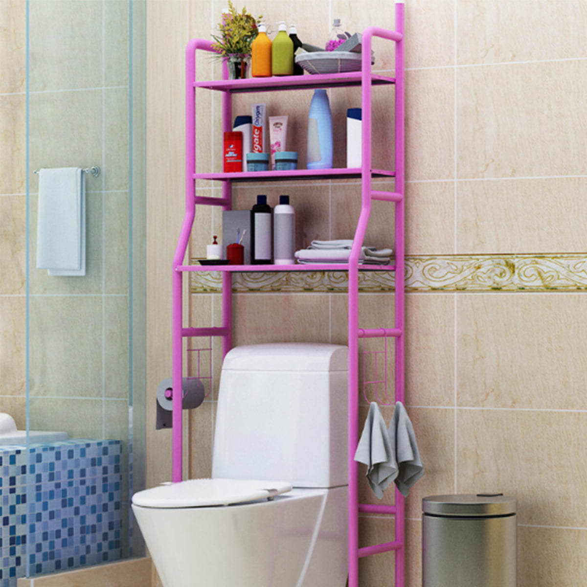 63'' Height Towel Storage Rack 3Tier Over Toilet Laundry Washing Machine Bathroom Shelf