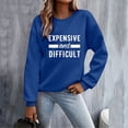 thumbnail image 2 of Sweatshirt for Women Casual Long Sleeve Crewneck Letter Printed Loose Womens Tops,Blue,L, 2 of 7