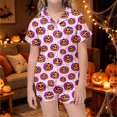thumbnail image 2 of Kids Halloween Pajamas Size 9-10 Years Childrens Halloween Sleepwear Short Sleeve Top and Shorts Comfort Boys Pjs Light Pink, 2 of 6