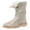 Beige, variant on Women Mid Calf Boots Warm Fur Lined Round Toe Lace up Slip on Fashion Casual Winter Snow Booties