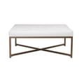 thumbnail image 6 of Studio Designs Home Camber Modern Large Cocktail Tufted Square Ottoman with Metal Frame and Blended Leather - Bronze,, 6 of 6