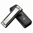 thumbnail image 1 of Swan Harmonica 10 Holes Key of C SILVER w/ Case Harp Stainless Steel NEW, 1 of 5