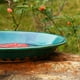 TZSSP Décoration de Bol en Céramique Bain d'Oiseau pour la Cour Vintage de Jardin Extérieur de Bain d'Oiseau d'Abeille, Bleu avec la Fleur Rouge – image 4 sur 5