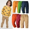 thumbnail image 4 of Esaierr 9M-10T Toddler Kids Boys Khaki Casual Pants Newborn Cotton Spring Fall Trousers Solid Colors School Student Uniform Pants, 4 of 8