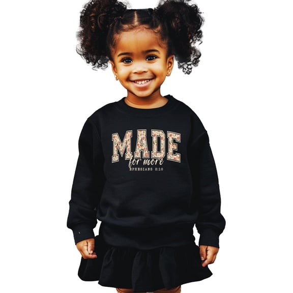 Made for More Sweatshirt for Women - Faith Inspirational Crewneck Religious Gift Black Sweatshirt Youth Large