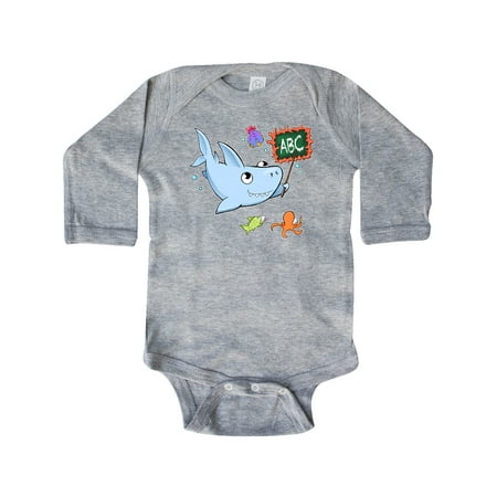 

Inktastic Teacher Shark with School of Fish Gift Baby Boy or Baby Girl Long Sleeve Bodysuit