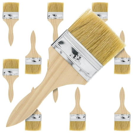 US Art Supply 12 Pack of 3 inch Paint and Chip Paint Brushes for Paint, Stains, Varnishes, Glues, and