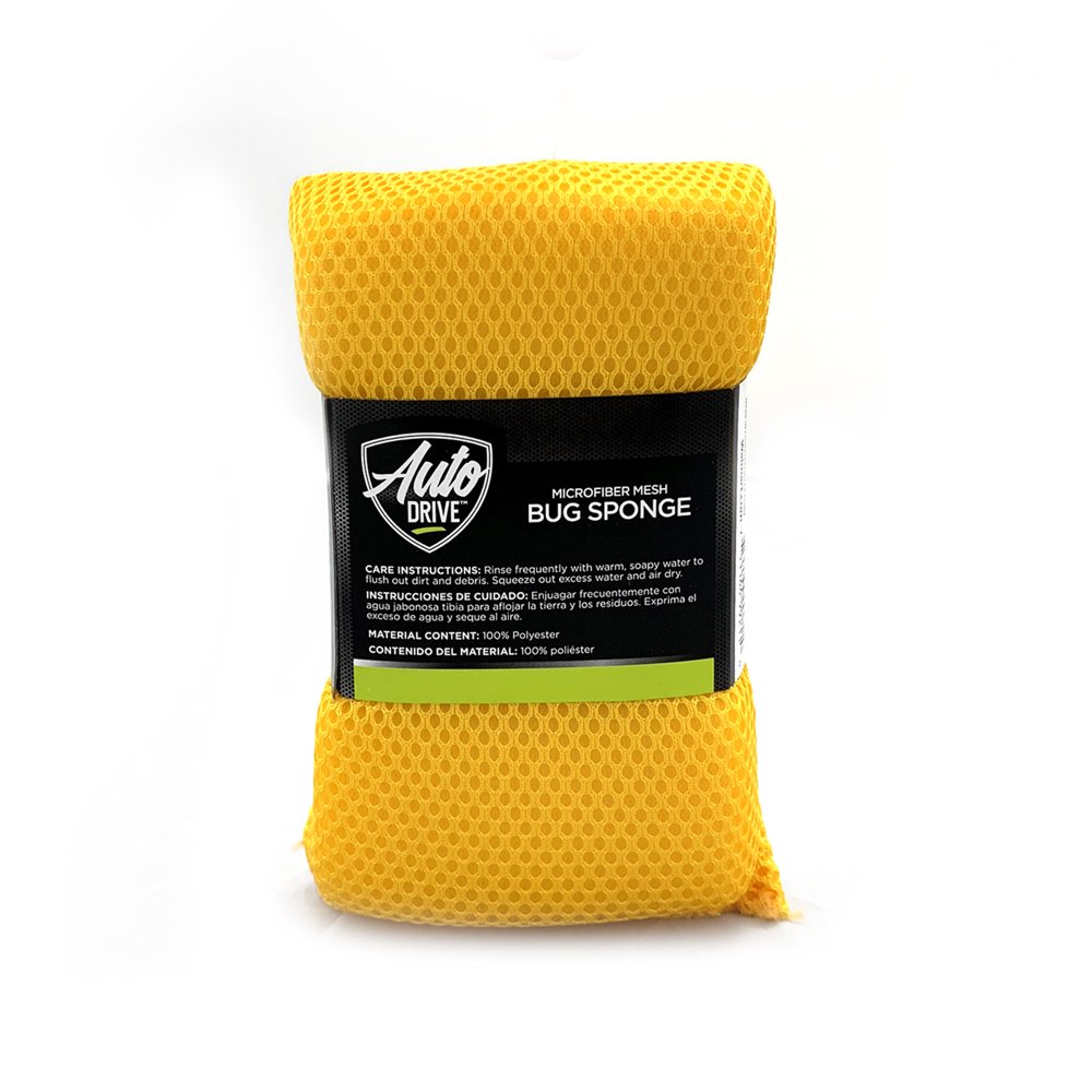 Auto Drive Microfiber Mesh Bug Sponge for Car Washing,Yellow Walmart