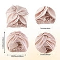 thumbnail image 4 of Gorro de seda para dormir para mujer, doble capa, de satén, transpirable, suave y cómodo, color champán., 4 of 5