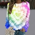 thumbnail image 2 of Besolor Women's Tie-Dye Sweatshirts Trendy Round Neck Long Sleeve Tops Casual Loose Going out Pullover Blouse, 2 of 3