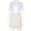 Pre-owned|Miu Miu Womens Solid Ruffled Hem Mini Skirt Pink Size 36