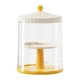 thumbnail image 1 of Vitrina transparente para figuras, expositor de muñecas, vitrina, organizador a prueba de polvo amarillo, 1 of 9