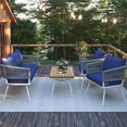 thumbnail image 2 of Table Patio With Water Repellent Cushions And Rope Details Navy Blue Conversation Furniture Thick Metal Frame, 2 of 7