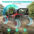 thumbnail image 3 of Coane XL 24V Ride on Toy for Big Kids 4-8, Kids Electric Car 2 Seater with Remote Control, 20" Spacious Seat, 4WD/2WD, MP3 & USB, 3 Speed, Storage, Electric Powerful UTV for Girls, Red, 3 of 14