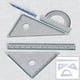 thumbnail image 4 of Juego de geometría de resina de regla de 4 piezas Fundición con triángulo, transportador, juego de regla de ángulo con escala para kit de matemá, 4 of 9
