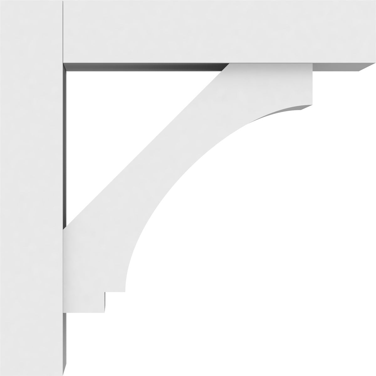 5"W x 12"D x 12"H Standard Imperial Architectural Grade PVC Bracket With Block Ends