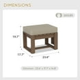 thumbnail image 3 of COOS BAY Outdoor Patio Ottoman, 2PCS Patio Real Wood Ottoman with Soft Cushion for&nbsp;Backyard, Balcony, Garden,Beige, 3 of 9
