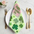 thumbnail image 2 of Happy St. Patrick's Day Cloth Napkins, Spring Lucky Shamrock Cloud Green Washable and Reusable Dinner Napkins Set of 2, Table Napkin for Kitchen Party Birthday Wedding Hotel Housewarming 20"x20", 2 of 9