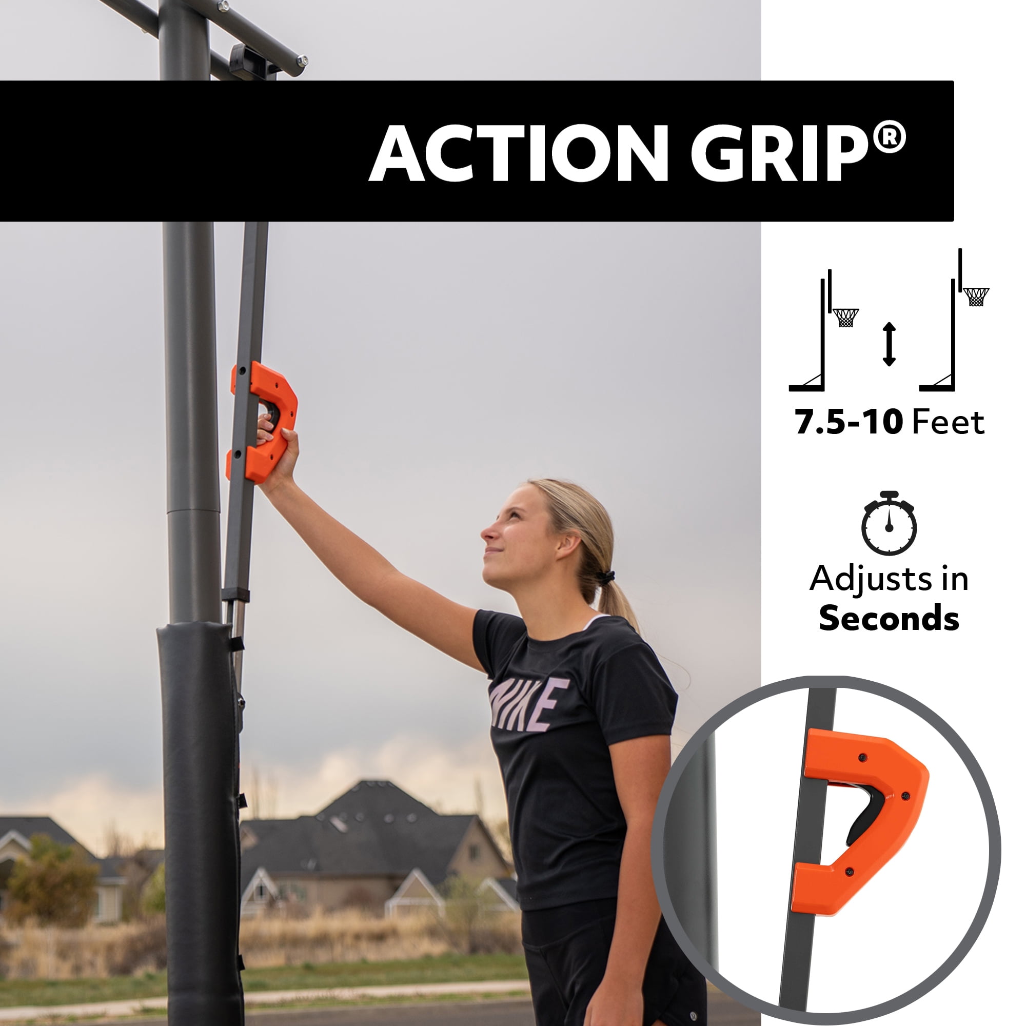 Lifetime 50-Inch Shatterproof Inground Basketball Hoop with Action Grip Adjustment & Slam-It Rim – Model 71799-Outdoor Play