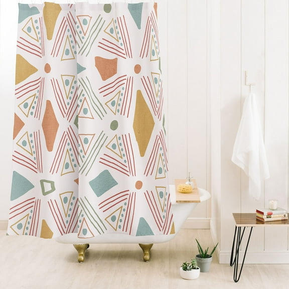 Society6 Viviana Gonzalez Playful Geometrics 2 Shower Curtain 71" x 74"