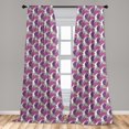 thumbnail image 5 of Ambesonne Fashion Curtains, Glitch Brush Strokes Art, Pair of 28"x95", Pale Fuchsia Green and Grey, 5 of 5