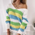 thumbnail image 2 of Vedolay Women's Tops Women's Ribbed Knit Long Lantern Sleeves Crewneck Casual Slim Fit Pullover Sweater,Green M, 2 of 5