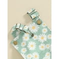 thumbnail image 6 of Suealasg Baby Girls Rompers Infant Girls Denim Jumpsuits Newborn Daisy Print Sleeveless Adjustable Straps Bodysuits Summer Outfits, 6 of 8