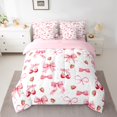 thumbnail image 2 of Castle Fairy Cute Ribbon Bowtie Bedding Comforter Set 7pcs for Teens Adults Female,Dreamy Princess Queen Bedding Sets Super Cozy,Cute Strawberry Cherry Queen Sheet Sets,Ultra Soft Home Decor, 2 of 8