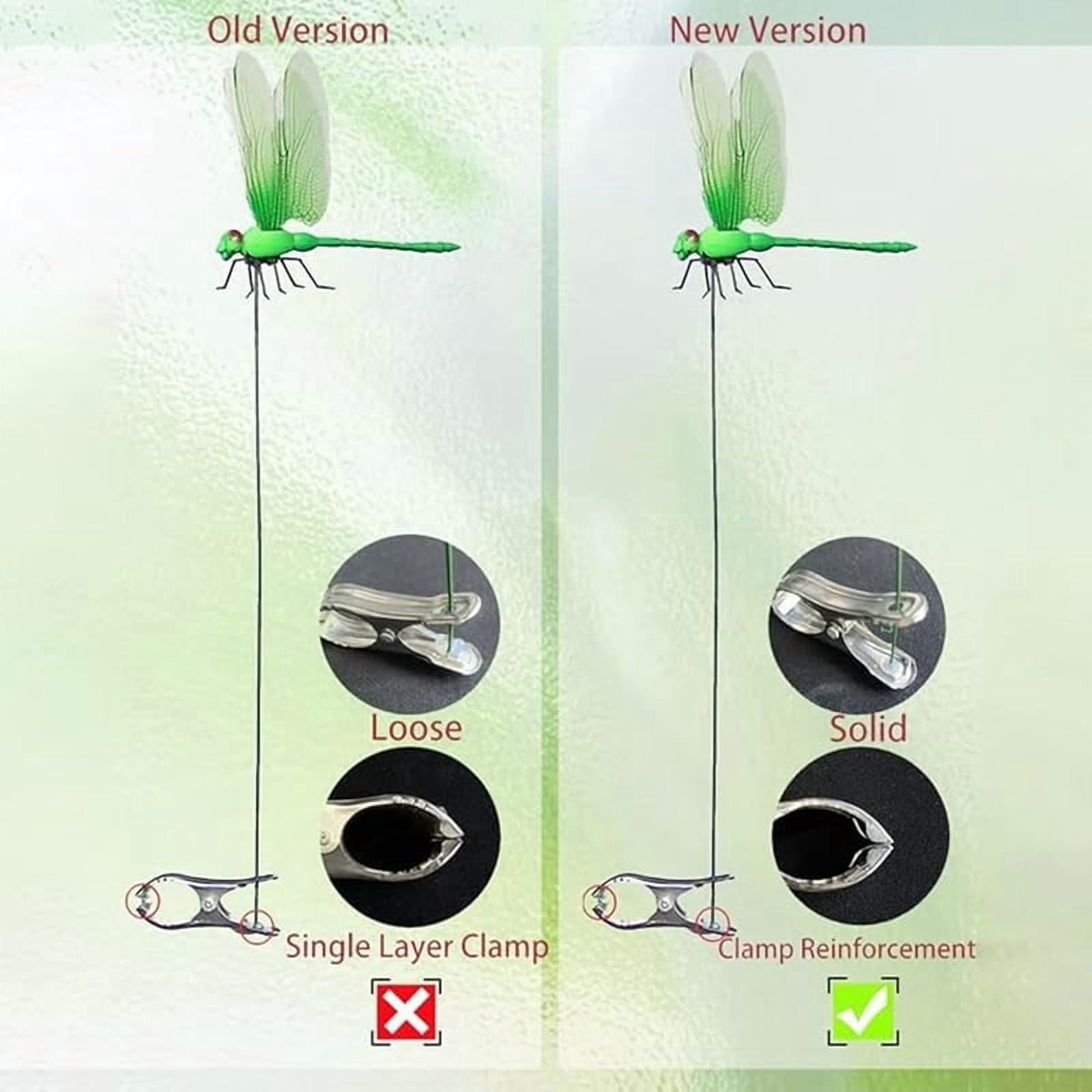 HZMSYQ Dragonfly Clip Bug Repellent, Fake Dragon Fly Hat Clips, 3D Dragonfly Garden Stakes Decor, Realistic Humming Bird Stakes, Artificial Clip-On Fly Deterrent for Indoor Outdoors