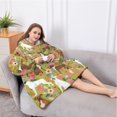 thumbnail image 5 of Oversized Wearable Blanket Hoodie,Cute Boxer Dog and Flowers Florals Sherpa Blanket Hoodie with Super Pockets,Super Warm Fuzzy Pullover for Women & Men, 5 of 6