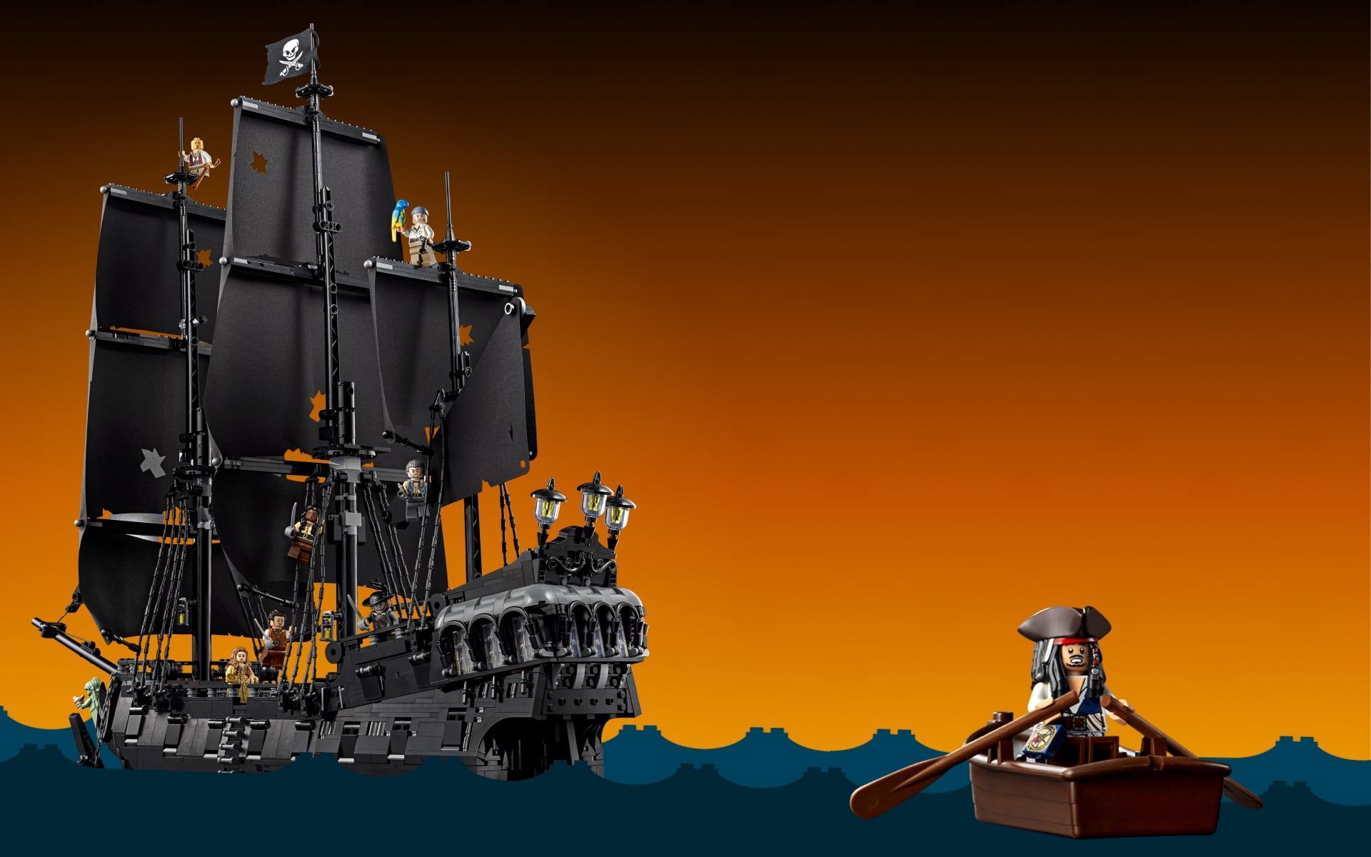 LEGO Icons Captain Jack Sparrow's Pirate Ship Interlocking Block Building Set 2861 Pieces 1 Pack