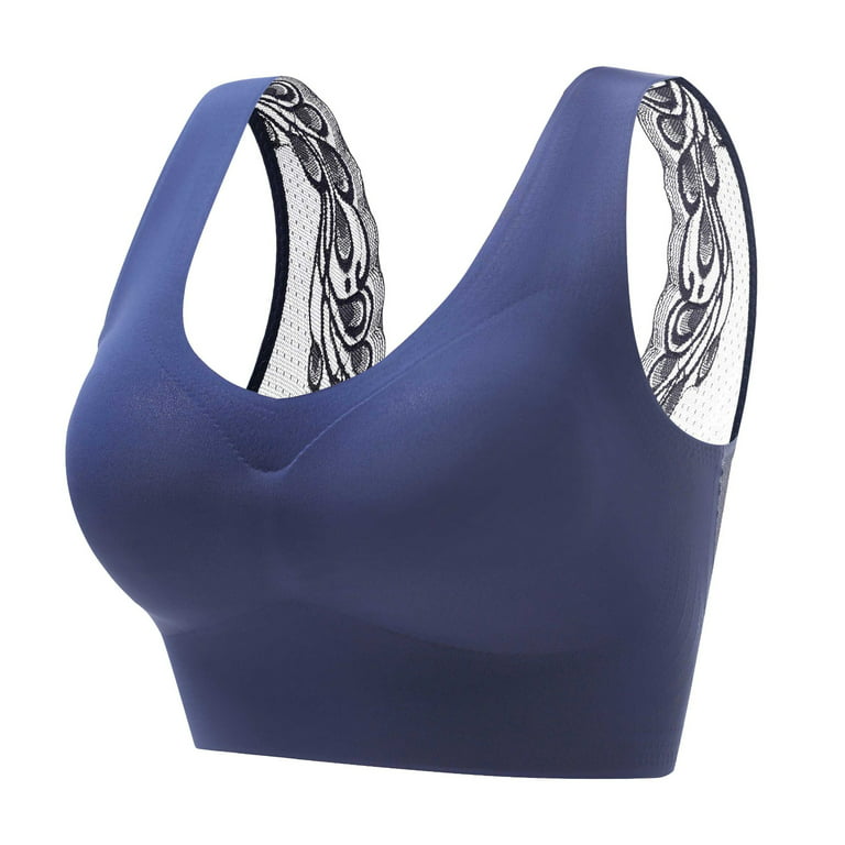 Hunpta Sports Bras For Women Bralette Womens Seamless Rimless Tank Style  Bra Beauty Chest Pads Bra Daily Sport Underwear