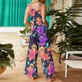 thumbnail image 5 of WTOBBY Women's Sleeveless Cotton Romper with Halloween Print, Casual Overalls Featuring Adjustable Straps, Pockets, Comfy Fit for Summer, Cute and Stylish,Dark Purple2XL, 5 of 7