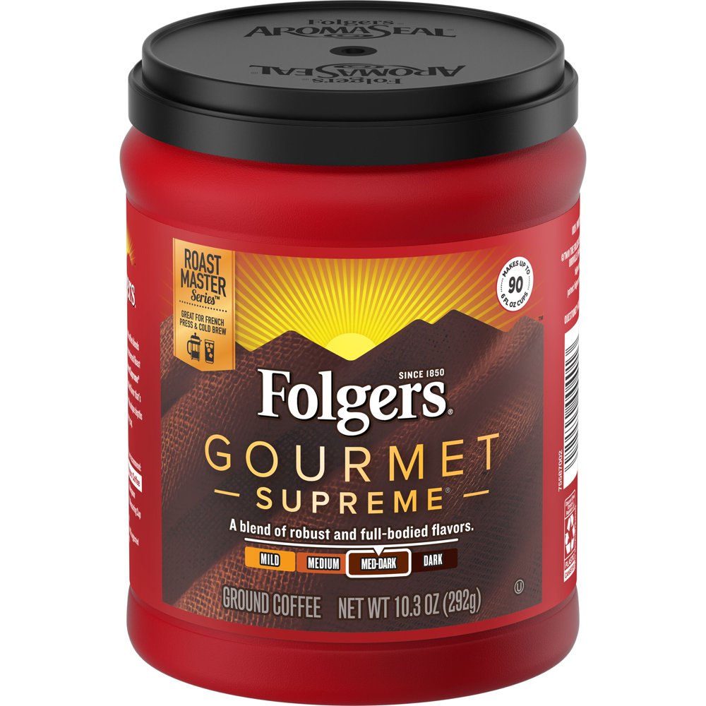 Folgers Gourmet Supreme Ground Coffee, 10.3 Ounce Canisters Walmart