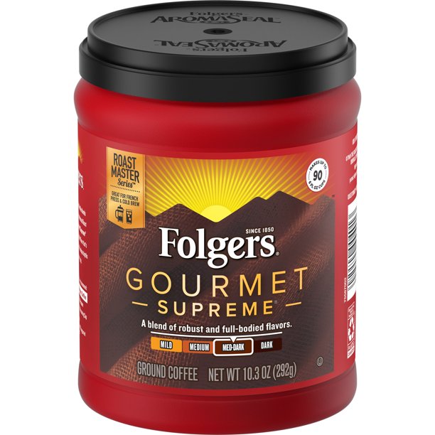 Folgers Gourmet Supreme Ground Coffee, 10.3 Ounce Canisters Walmart