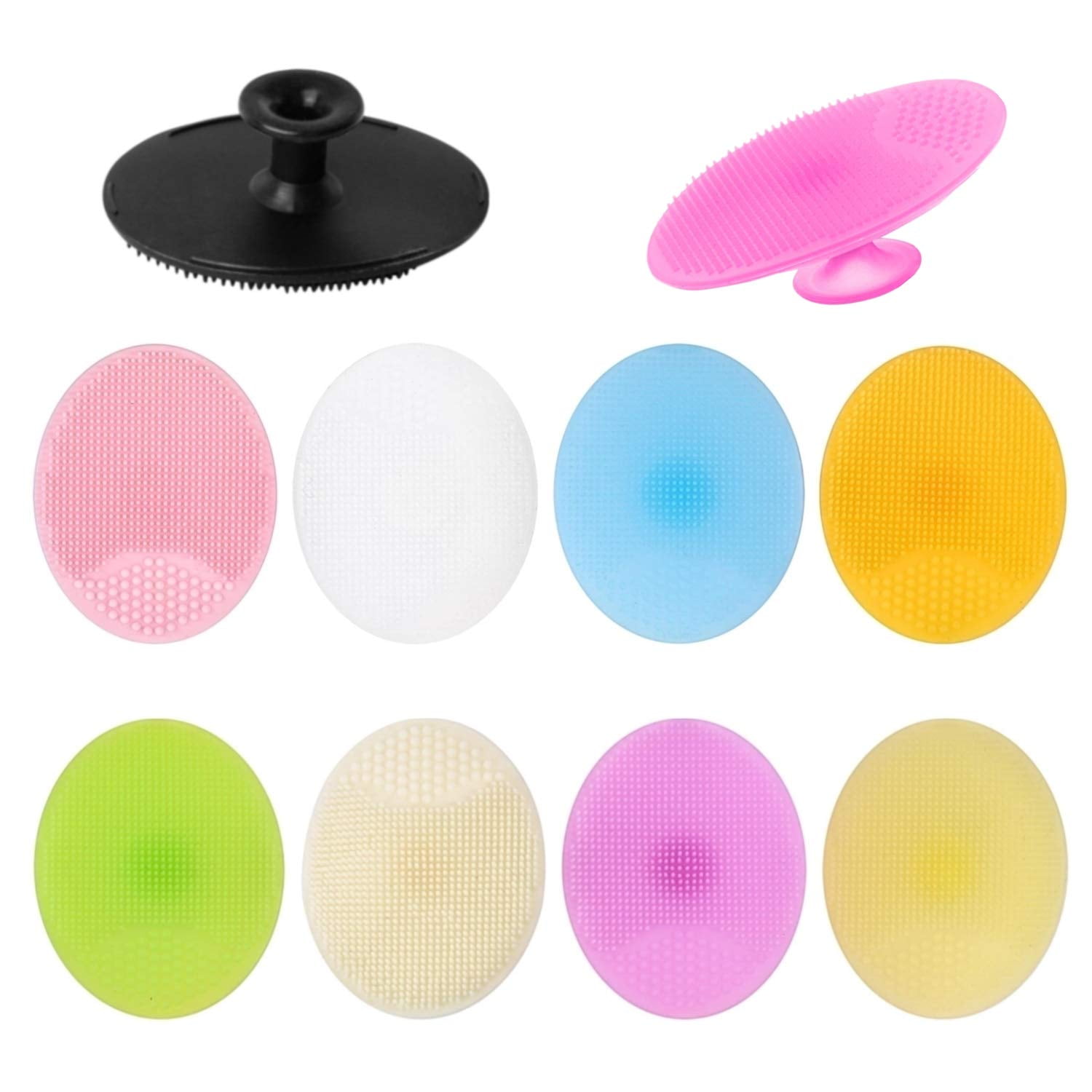 Artrylin Face Scrubber,Soft Silicone Facial Cleansing Brush Pad Exfoliator Scrub Scrubby for Massage Pore Blackhead Removing Exfoliating-Unique Cool Fun best gift for Girl Women（3 Pack Random Color）