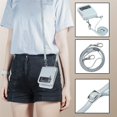 thumbnail image 4 of Wallet Case for Samsung Galaxy Z Flip 3 Card Holder, Embossed PU Leather Cover Removable Adjustable Shoulder Neck Strap Lanyard Phone Case for Samsung Galaxy Z Flip 3 Crossbody Grey, 4 of 16
