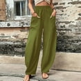 thumbnail image 2 of Lindreshi Cargo Pants Women Plus Size Women's Casual Loose Baggy Pocket Pants Fashion Playsuit Trousers Overalls Cotton And Linen Pants, 2 of 7