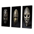 thumbnail image 3 of Designart "Traditional African Mask Ethnically Crafted XV" African Tribal Wall Art Set Of 3 - Black African Tribal Gallery Set For Office Decor, 3 of 7