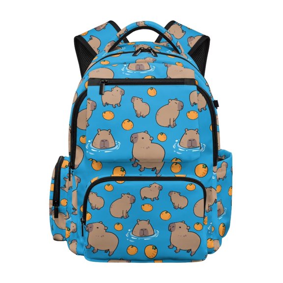 chaqlin Girls Bookbag Ages 8-10 Capybara School Backpacks Cute Kids School Bag with Adjustable Strap Portable Travel Rucksack Backpack Daypack