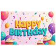 thumbnail image 3 of Colorful Happy Birthday Banner with Balloons Cupcakes and Cakes Decors Background Backdrop for Birthday Party Photography Props Celebrations Decorations, 3 of 4
