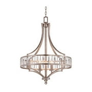 Vienna Full Spectrum Soft Silver Chandelier 24 Wide Crystal Glass 4-Light Fixture for Dining Room House Kitchen Bedroom