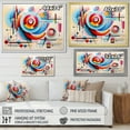 thumbnail image 4 of Designart "Abstract Geometric Vision in Blue and Pink III" Abstract Framed Wall Art Decor - Modern Blue Abstract Geometric Bedroom Framed Canvas Wall Art, 4 of 6