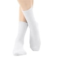 thumbnail image 5 of Unisex Boys Girls Knit Mid Calf Socks Solid Color Soft Stretchy Socks Kids Simple Comfy Uniform Socks for Daily Wear White 5-13 Years, 5 of 5