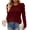Wine, variant on Staron Fall Winter Sweaters for Women Casual Pullover Ribbed Puff Sleeve Round Neck Long Sleeve Solid Slim Knitted Tops, Black L