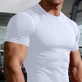 fatyb Workout Shirts for Men Short Sleeve Muscle Tee Tops Quick Dry ...
