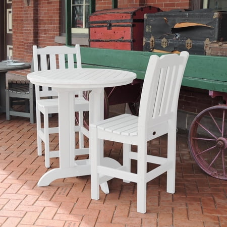 Highwood s 36 Round 3-pc Lehigh Dining Set - Counter Height Outdoor Eco-friendly Synthetic Wood